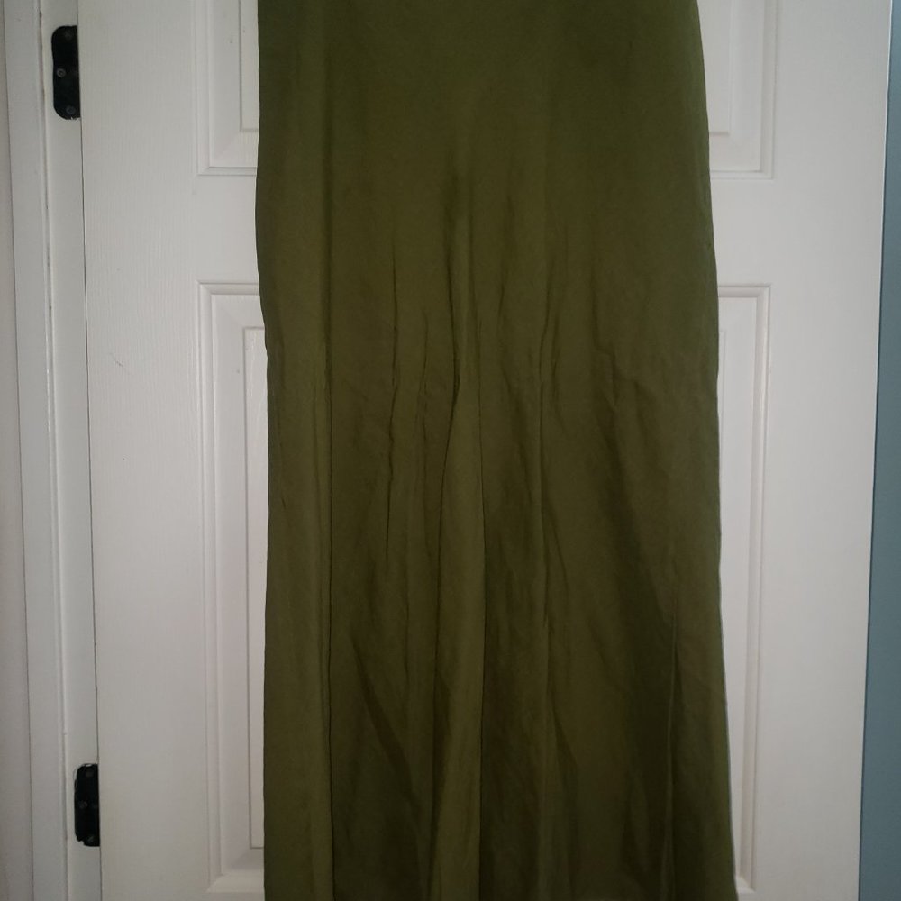 Pea Green Midi Skirt
